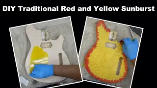 DIY Red and Yellow Sunburst with Leather Dyes