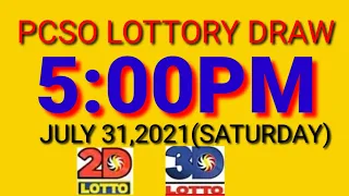 5pm lotto result today july 31,2021 3d lotto,2d lotto