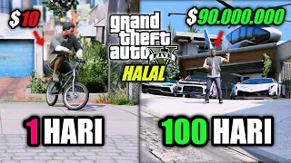 100 HARI DI GTA 5 !! MENJADI SULTAN DENGAN CARA HALAL TANPA KRIMINAL GTA 5 MOD