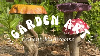 Garden Art! Cement Mushrooms ✨🍄✨