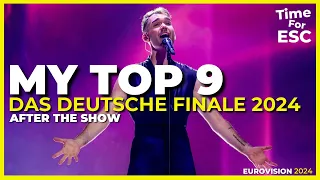 *MY TOP 9 - AFTER THE SHOW* 🇩🇪 Das Deutsche Finale 2024 🇩🇪 (Germany) | Eurovision 2024