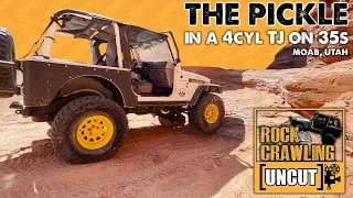 2.5l Jeep TJ 3" Lift on 35's vs The Pickle Trail in Moab, Utah | Offroading a Mildly Built Wrangler