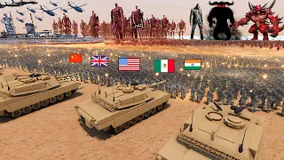 Every EARTH Army Defense VS 5 MILLION DEMON ARMY from HELL! -Ultimate Epic Battle Simulator 2
