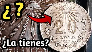 Precio y secretos de la moneda de PLATA de 20 centavos resplandor de 1942