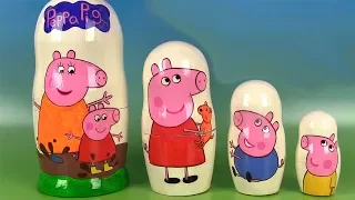 Peppa Pig Poupées Gigognes Russes Nesting Dolls Oeufs Surprise Play Doh