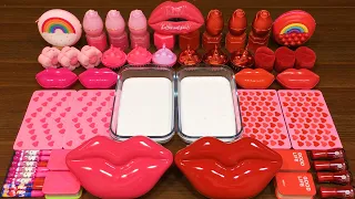 PINK vs RED LIPS ! Mixing random into GLOSSY slime!!Satisfying Diana Slime #461