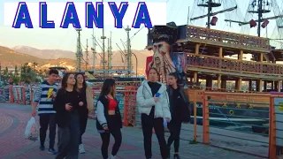 alanya marina coastal road walking tour 2022 ! antalya turkey holiday ! turkey travel 4K VİDEO