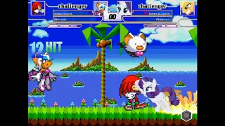 Mugen - Knuckles and Rouge vs AJ and Rarity