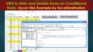 VBA to Hide and Unhide Rows on Conditional Basis - Excel VBA Example by ExcelDestination