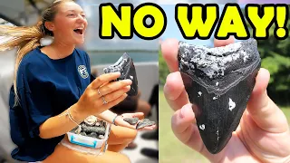 Found Massive Megalodon Shark Tooth Underwater Fossil Hunting! (Scuba Diving)