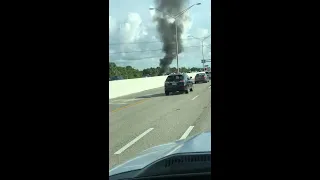 Car catches on fire on Turnpike in Fort Pierce