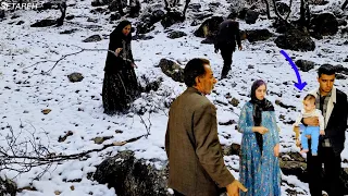 Walking the snowy path by Setara's father to get Maryam's daughter back