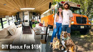 Self Built Skoolie Tour - Tiny Home on Wheels For $15k