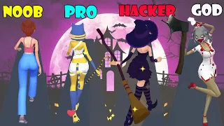 NOOB vs PRO vs HACKER vs GOD - Makeover Run Halloween event!