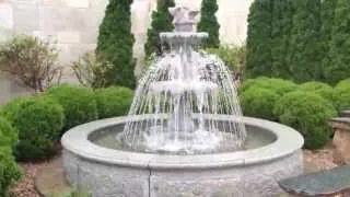 Tiered Granite Fountain with Pool Surround and Spray Ring