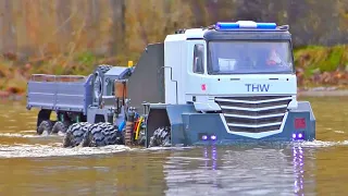 Heavy Rain Day!! MAZ 537 Rescue Service / MAN 6x6 and THW help Flooding Machines Rescue / Mudrunner