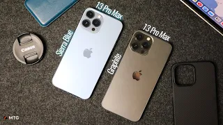 iPhone 13 Pro Max Graphite Unboxing & Sierra Blue Color Comparison!