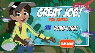 Colorful game - Ocean Bottom adventures cartoon with Electric eel fish shock waves