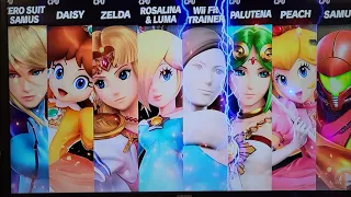 SSBU-Zero Suit Samus vs Daisy vs Zelda vs Rosalina vs Wii Fit Trainer vs Palutena vs Peach vs Samus