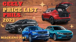 Geely Price List 2023 Philippines - Auto Presyo