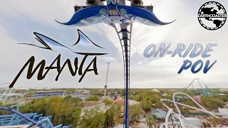 Manta - FLYING by a WATERFALL - SeaWorld Orlando - On-Ride POV 4K