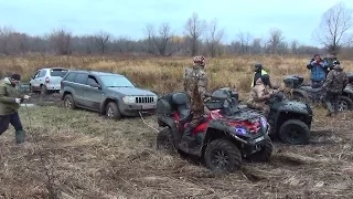 Квадроциклы СFMOTO спасают джип из грязи и преодолевают брод. Самарские квадроциклисты(ВЫПУСК 6).