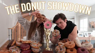 THE DONUT SHOWDOWN | Girlfriend vs. Boyfriend Donut Eating Challenge | Vegan Donuts