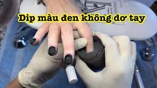 Làm dip màu đen không bị lem | Nail art designs 2023 | nail tutorial #nails4.0
