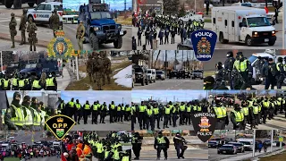 R.C.M.P., O.P.P., London & Windsor Police Raid Demonstrators At Ambassador Bridge On Day 6