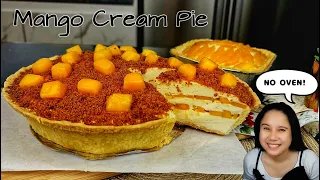 NO OVEN Mango Cream Pie para sa mahilig sa mango dessert!