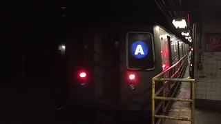 NYC Subway HD 60fps: R68 A Train Departs 42nd Street - Port Authority Bus Terminal (12/29/15)