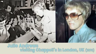 Julie Andrews visiting Chappell's in London, UK (1976)