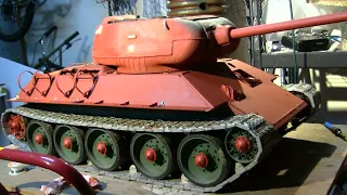 Armortek 1/6th scale RC T34/85 project video #17 (side fender mods)