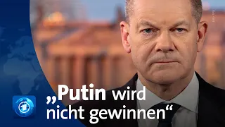 "Putin wird nicht gewinnen" - Scholz hält TV-Ansprache zur Lage in der Ukraine