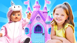 Kids and the baby doll play hide and seek. Play with Baby dolls & family-fun videos for kids.