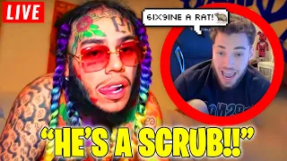 6ix9ine Beefing With Adin Ross LIVE On Stream *STREAM FOOTAGE*