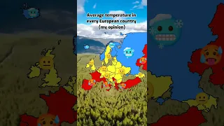 Average temperature in every European country (my opinion) #shorts #europe #geography #map