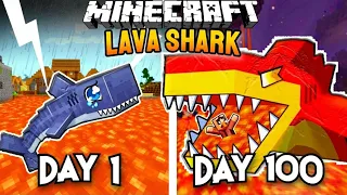 I Survived 100 Days as an LAVA SHARK in Minecraft Hardcore... || Fu3rey