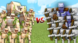 Extreme GOLEMS vs SKELETON ARMY in Minecraft Mob Battle