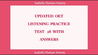 OET 2 0 LISTENING PRACTICE TEST 28