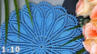 Crochet doily, Carolina, 1-10