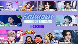 Enhypen: Sunghoon Fancams | Future Perfect, Blessed-Cursed, Bite Me, Fever, and more | Reaction