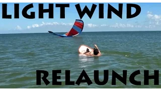 Light Wind Kite Relaunch on Hydrofoil