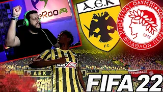 ΝΤΕΡΜΠΙ ΜΕ ΟΛΥΜΠΙΑΚΟ & ΜΑΪΜΟΥ ΠΕΝΑΛΤΙ | AEK | FIFA 22 CARRER MODE (PS5)