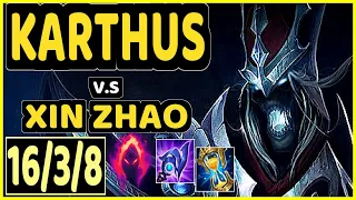 KARTHUS vs XIN ZHAO - 16/3/8 KDA JUNGLE GAMEPLAY - EUW Ranked MASTER