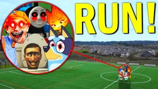 Drone Catches BLUEY HEELER, CURSED BLIPPI, THOMAS.EXE and ELEMENTAL IN REAL LIFE!! | Plasmonix Movie