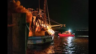 Jacksonville Fire Rescue responds to not only One, but Two shrimp boats on fire
