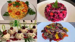 4 Christmas Salads Recipes -Super Salad Decoration Ideas - Christmas Party Food Ideas