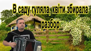 В саду гуляла, квіти збирала // разбор на гармони