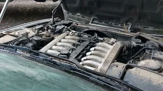 E34 550 Project Episode 1 - BMW M70B50 V12 engine first start in 4 years